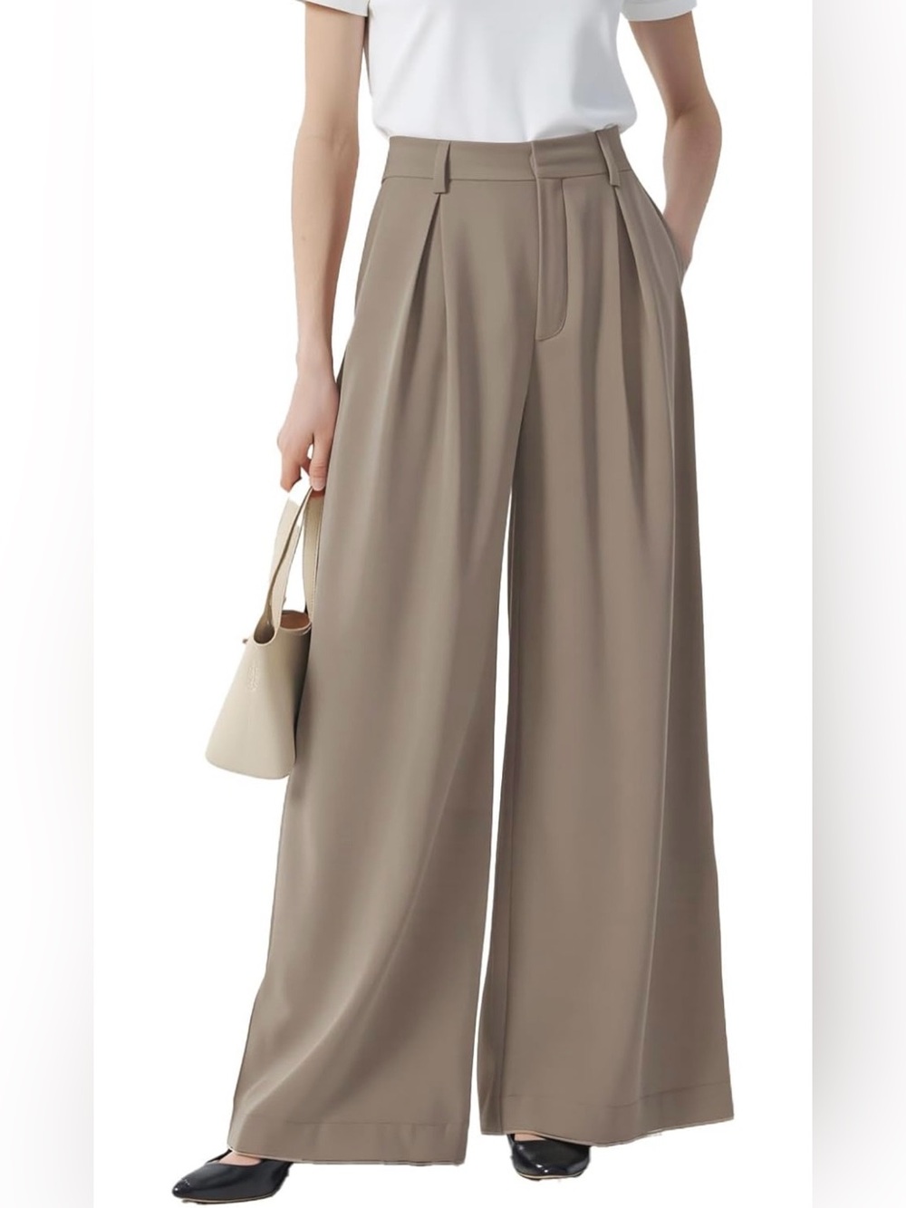 Wide Leg Women's Pants in Dusty Tan